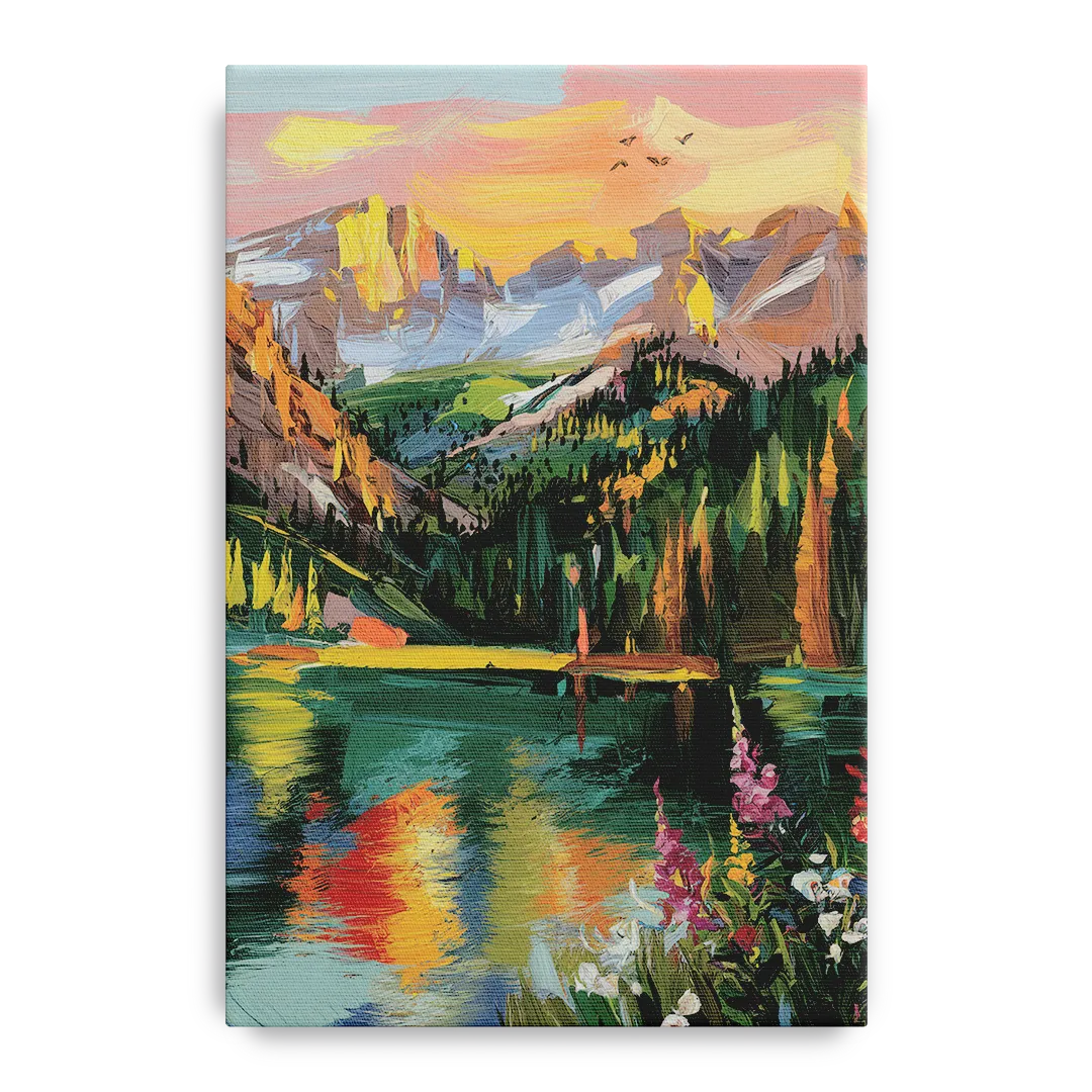 Colorado Springs Rocky Mountain Beauty Front - Canvas Wall Art