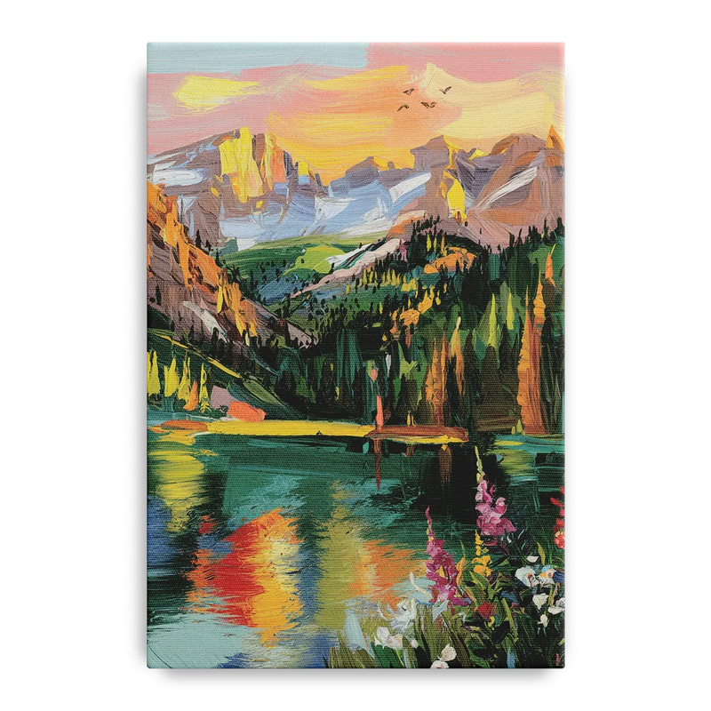 Colorado Springs Rocky Mountain Beauty Front - Canvas Wall Art