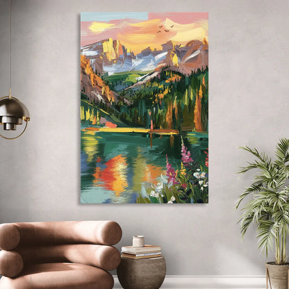 Colorado Springs Rocky Mountain Beauty Sitting Room - Canvas Wall Art