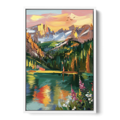 Colorado Springs Rocky Mountain Beauty - White Framed Canvas Wall Art - Front
