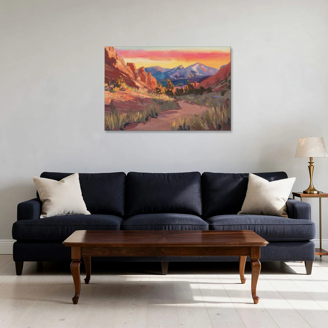 Colorado Springs Scenic Trails - Canvas Wall Art - Sofa - 36x24