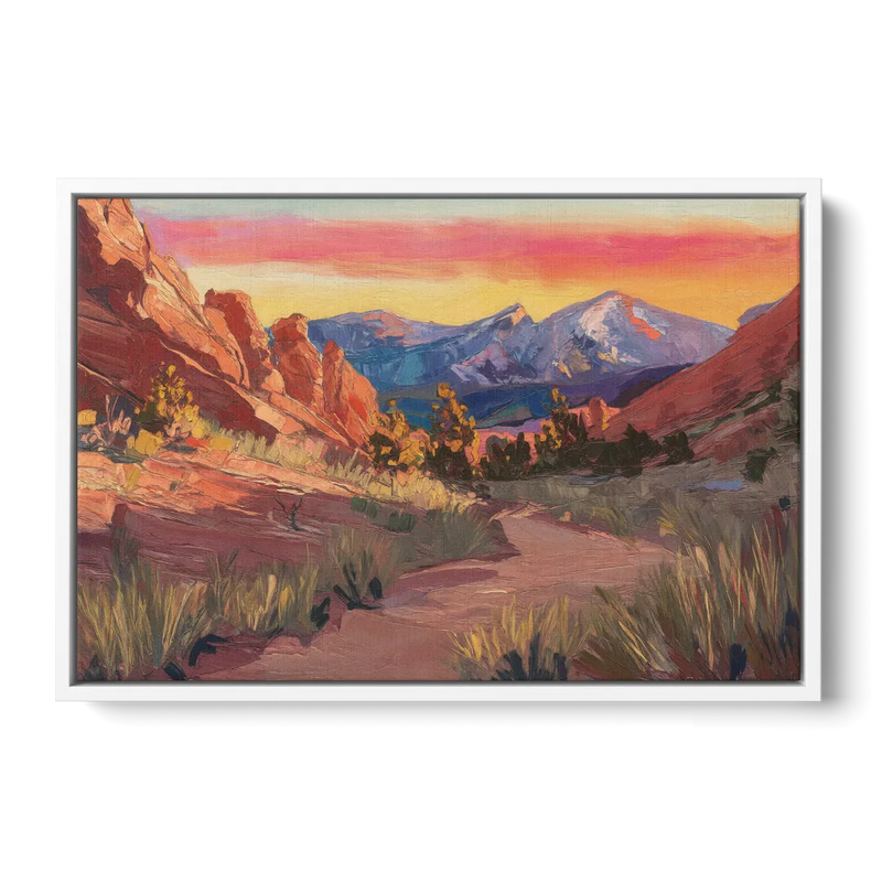Colorado Springs Scenic Trails Front - White Canvas Wall Art