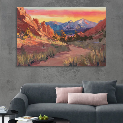Colorado Springs Scenic Trails Sitting Room - Canvas Wall Art