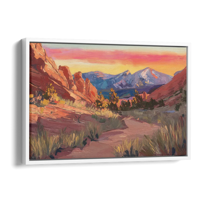 Colorado Springs Scenic Trails Side - White Canvas Wall Art