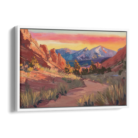 Colorado Springs Scenic Trails Side - White Canvas Wall Art
