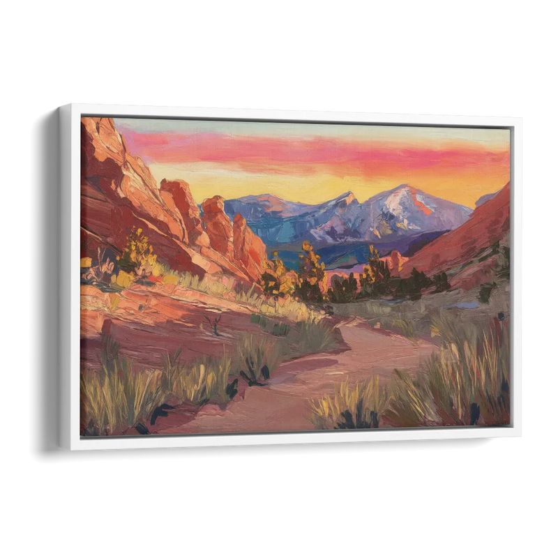 Colorado Springs Scenic Trails Side - White Canvas Wall Art