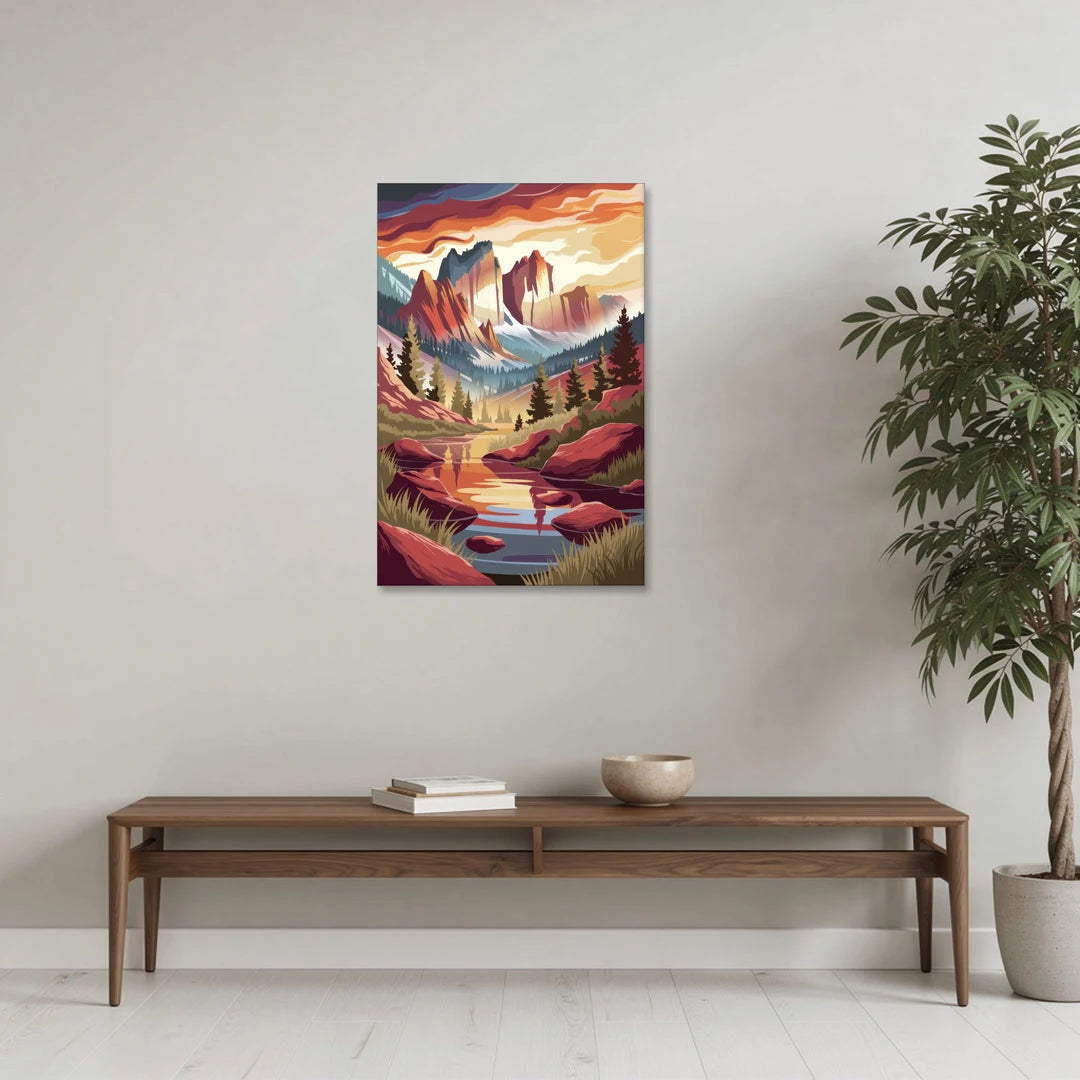 Colorado Springs Sunrise Over Peaks - Canvas Wall Art - Coffee Table - 24x36