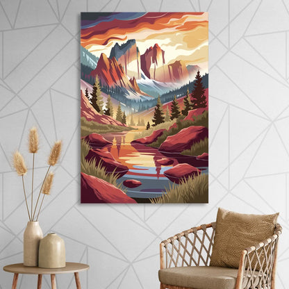 Colorado Springs Sunrise Over Peaks Sitting Room - Canvas Wall Art