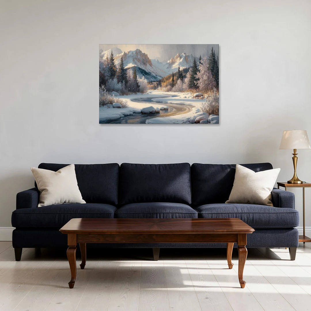 Colorado Springs Winter Wonderland - Canvas Wall Art - Sofa - 36x24
