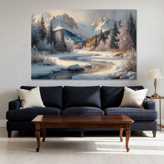 Colorado Springs Winter Wonderland - Canvas Wall Art - Sofa - 60x40