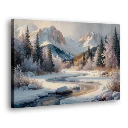 Colorado Springs Winter Wonderland Side - Canvas Wall Art