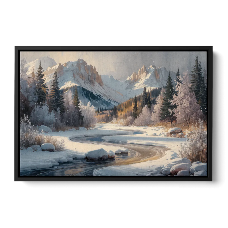 Colorado Springs Winter Wonderland Front - Black Canvas Wall Art