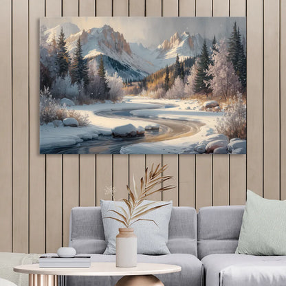 Colorado Springs Winter Wonderland Sitting Room - Canvas Wall Art