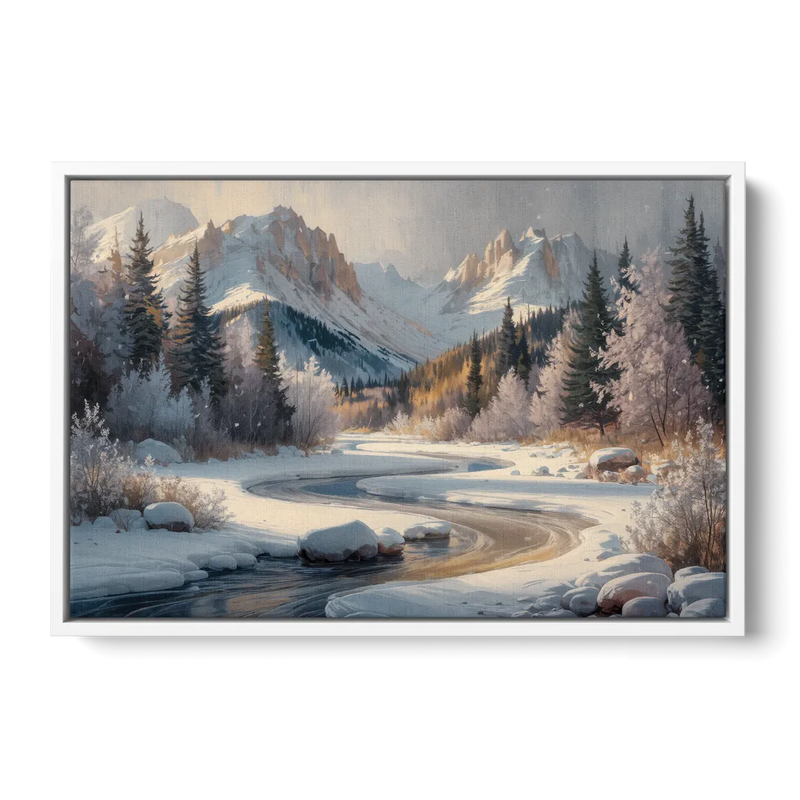Colorado Springs Winter Wonderland Front - White Canvas Wall Art