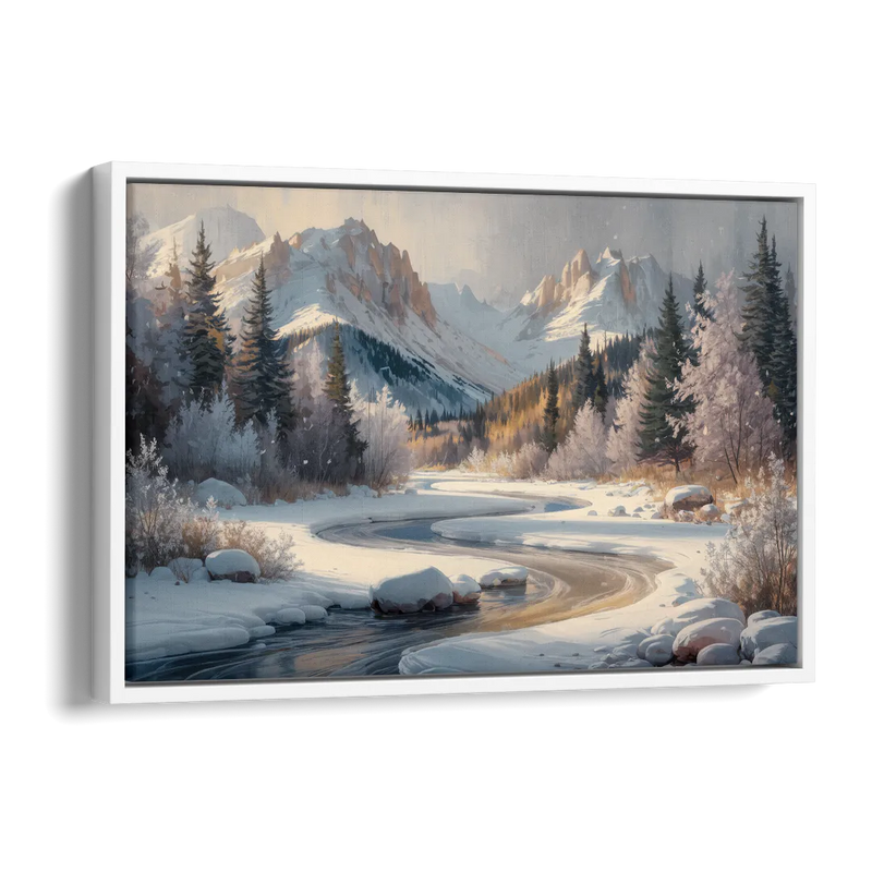 Colorado Springs Winter Wonderland Side - White Canvas Wall Art