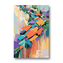 Colorful Abstract Tumbling Color Shards - Canvas Wall Art - Front