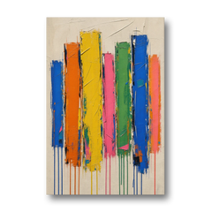 Colorful Art for the Living Room with Dripping Bars - Canvas Wall Art - Front