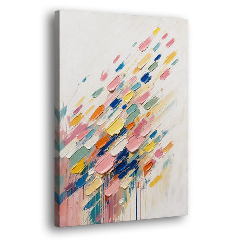 Colorful Canvas Wall Art of Confetti Strokes in Flight - Canvas Wall Art - Side