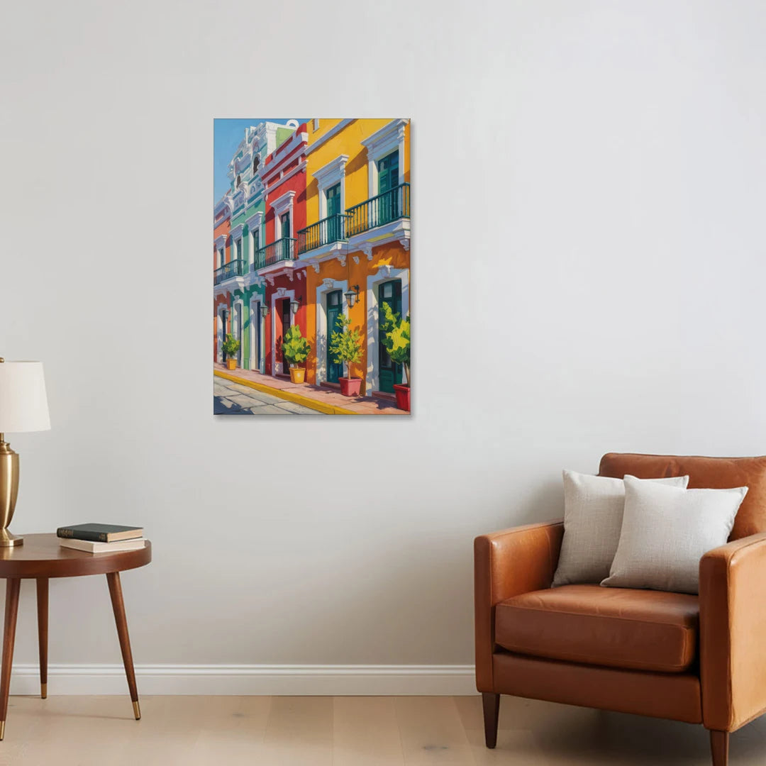 Colorful Centro Facades - Canvas Wall Art - Sofa - 24x36