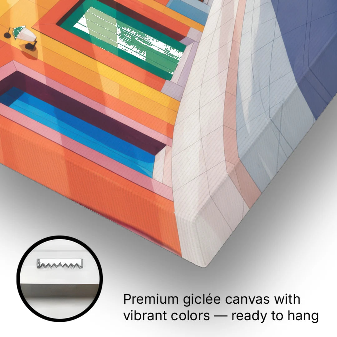 Colorful Centro Streets - Canvas Wall Art - Gallery Wrap Corner