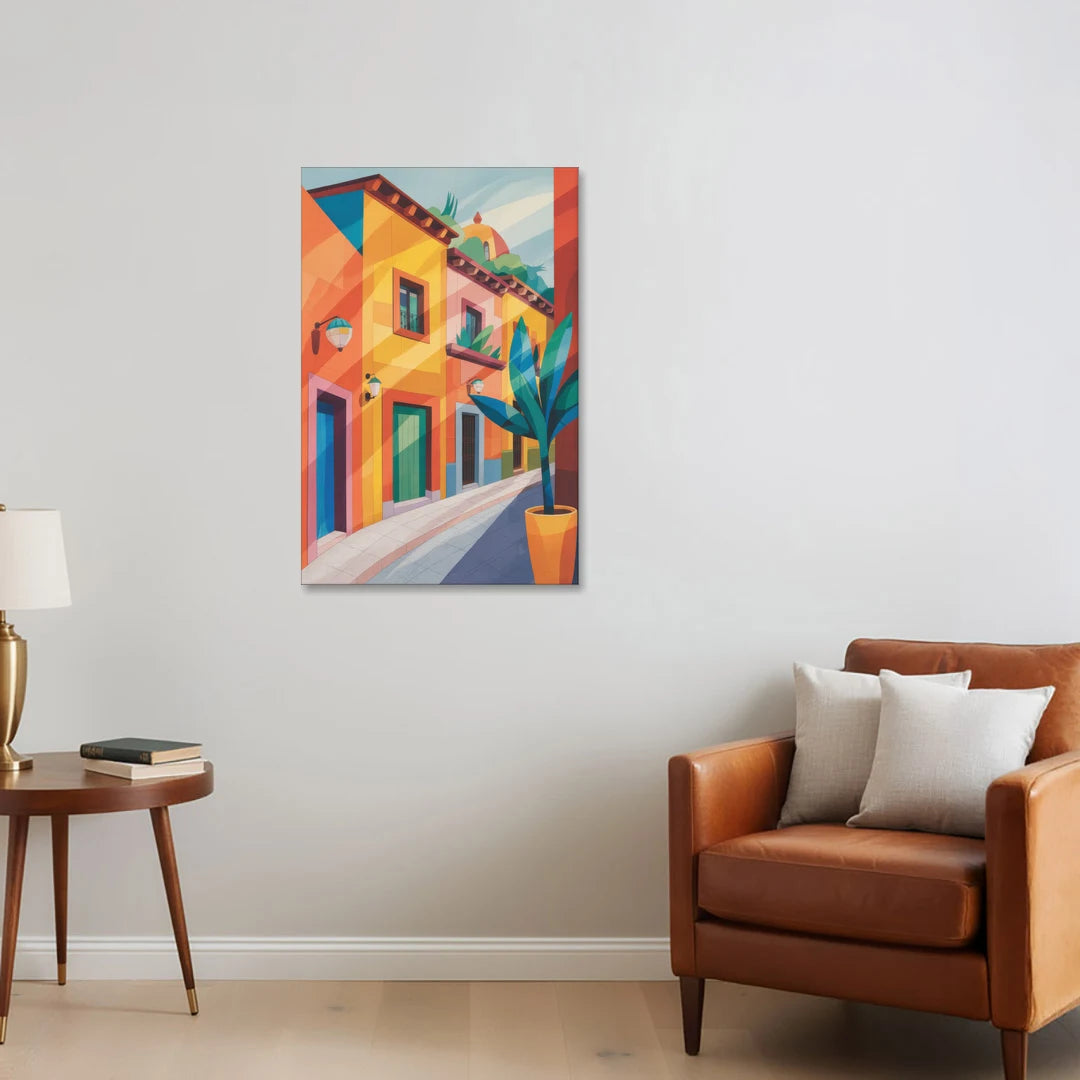 Colorful Centro Streets - Canvas Wall Art - Sofa - 24x36