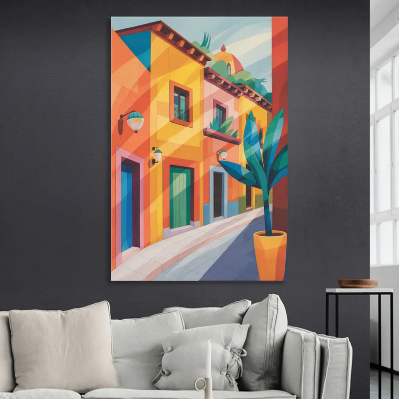 Colorful Centro Streets Sitting Room - Canvas Wall Art