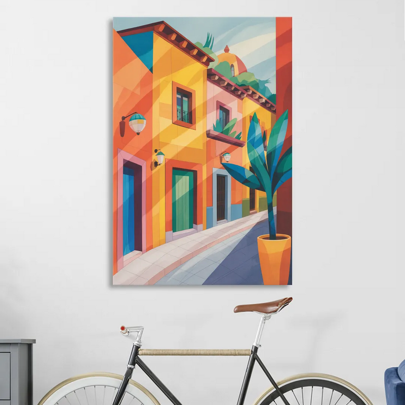 Colorful Centro Streets Living Room - Canvas Wall Art