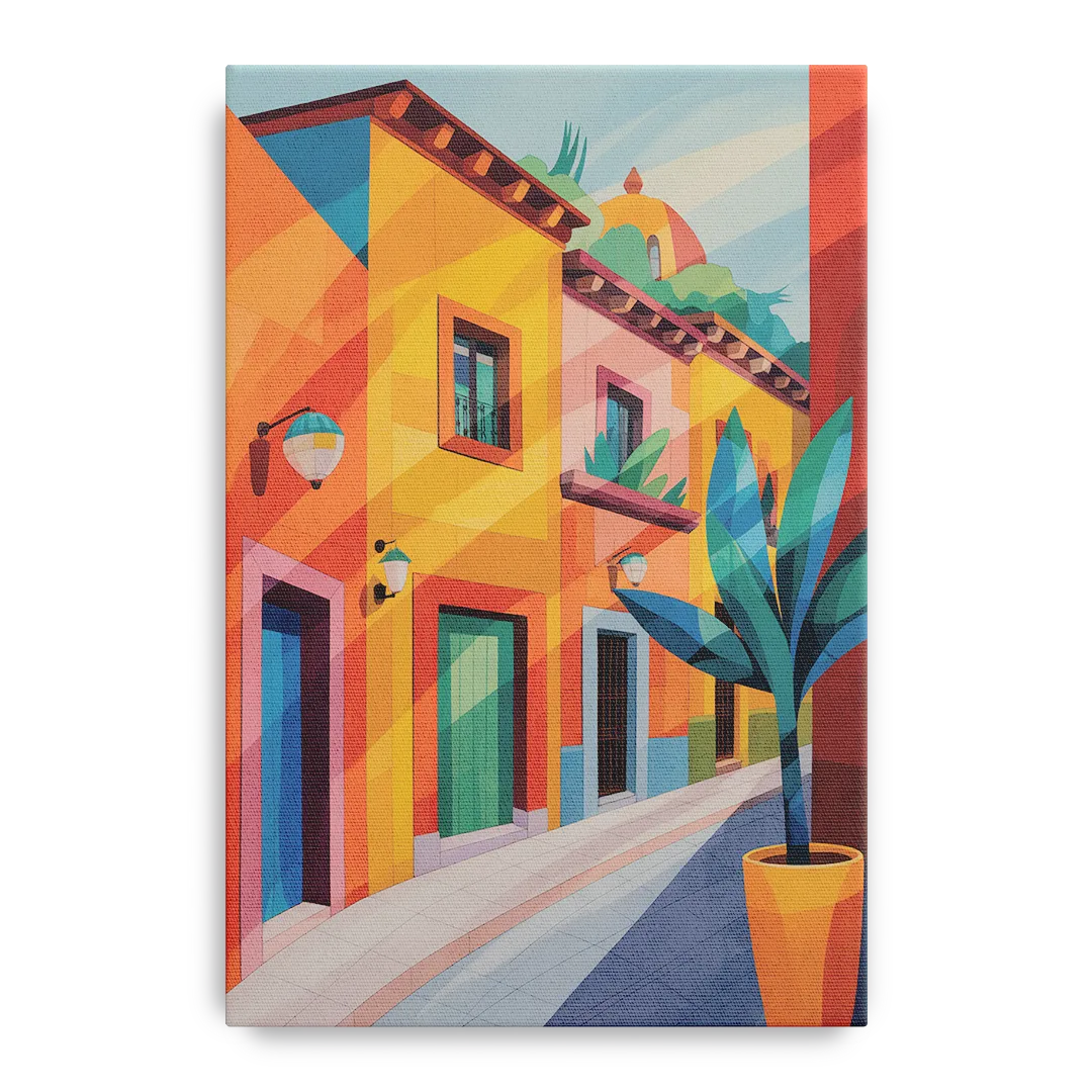 Colorful Centro Streets Front - Canvas Wall Art