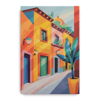 Colorful Centro Streets Front - Canvas Wall Art