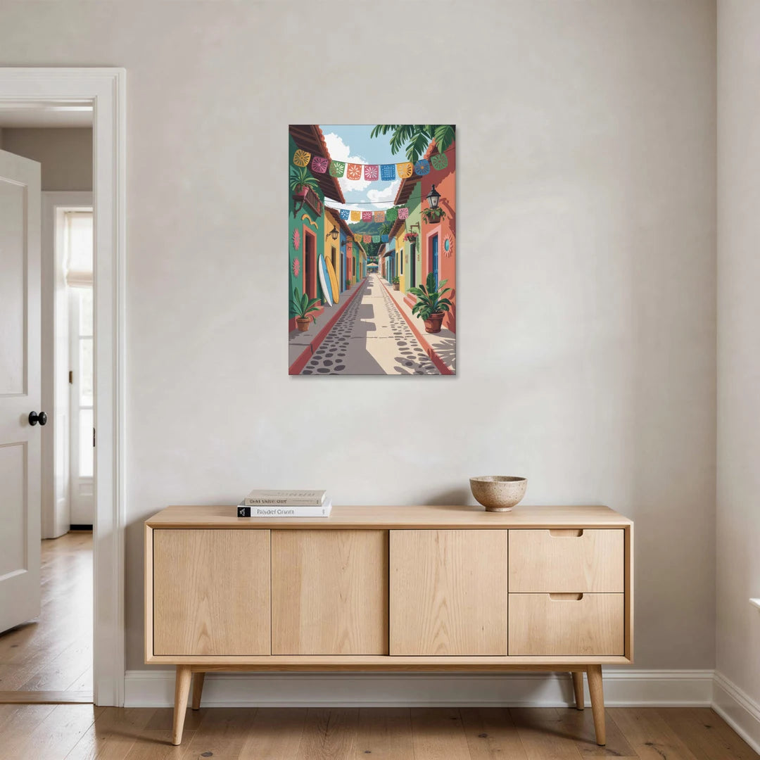 Colorful Sayulita Streets - Canvas Wall Art - Coffee Table - 24x36