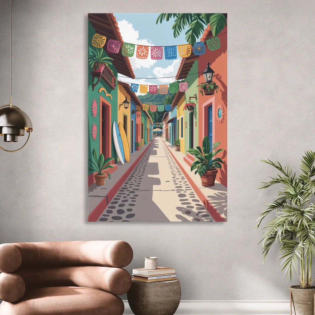 Colorful Sayulita Streets Sitting Room - Canvas Wall Art