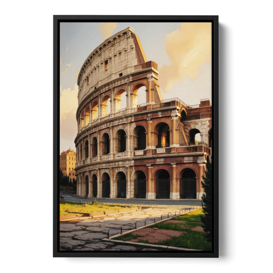 Colosseum Majesty - Black Framed Canvas Wall Art - Front