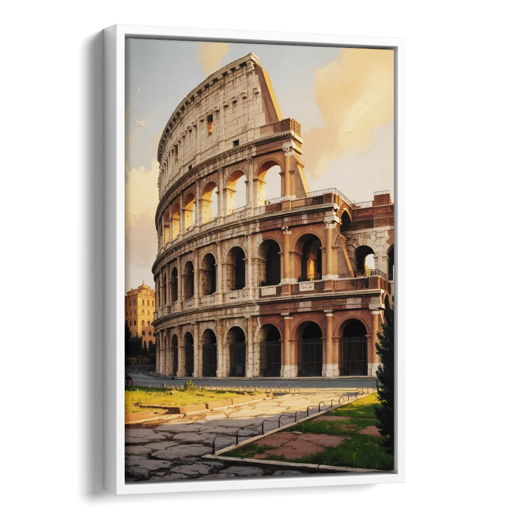 Colosseum Majesty Side - White Canvas Wall Art