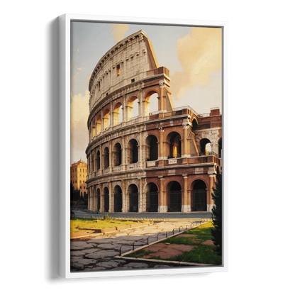 Colosseum Majesty Side - White Canvas Wall Art