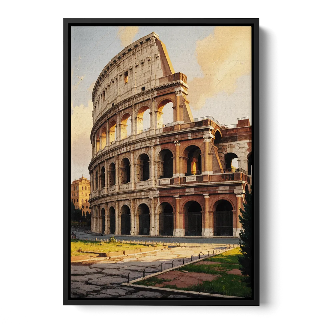 Colosseum Majesty Front - Black Canvas Wall Art