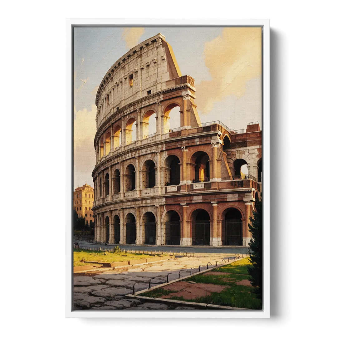 Colosseum Majesty Front - White Canvas Wall Art