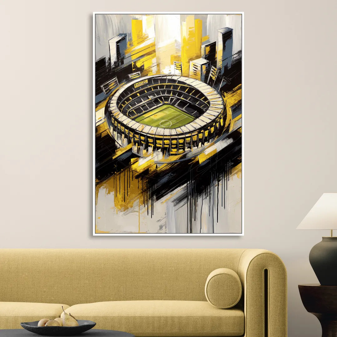 Columbus Crew FC Legacy Living Room - White Canvas Wall Art