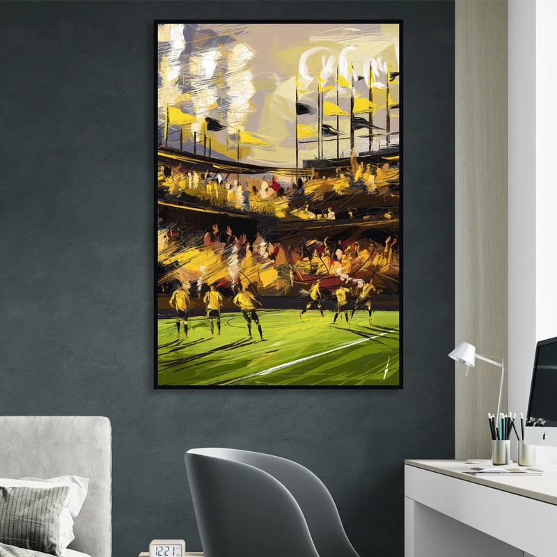 Columbus Crew Soccer Spirit Living Room - Black Canvas Wall Art