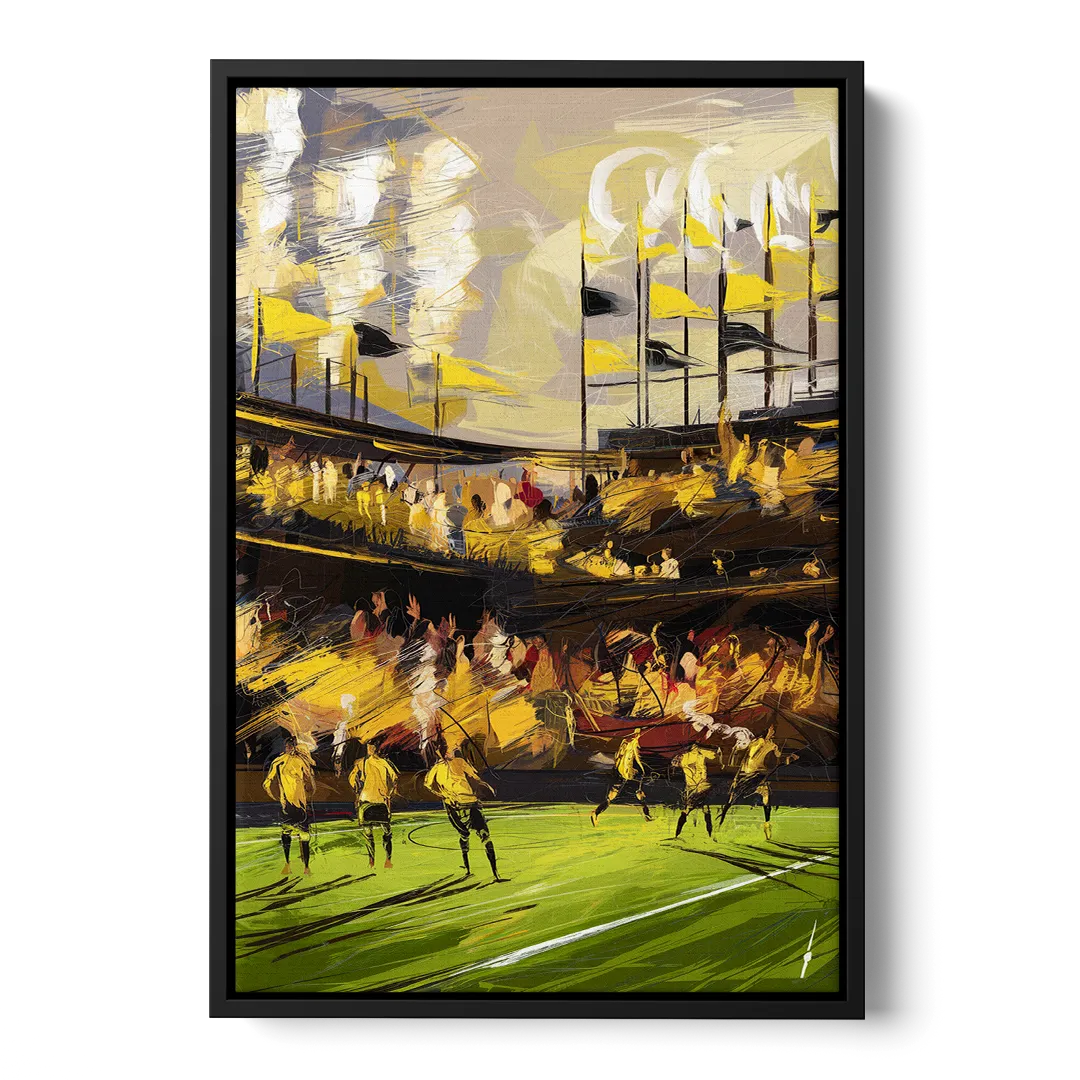 Columbus Crew Soccer Spirit Front - Black Canvas Wall Art