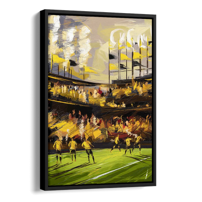 Columbus Crew Soccer Spirit Side - Black Canvas Wall Art