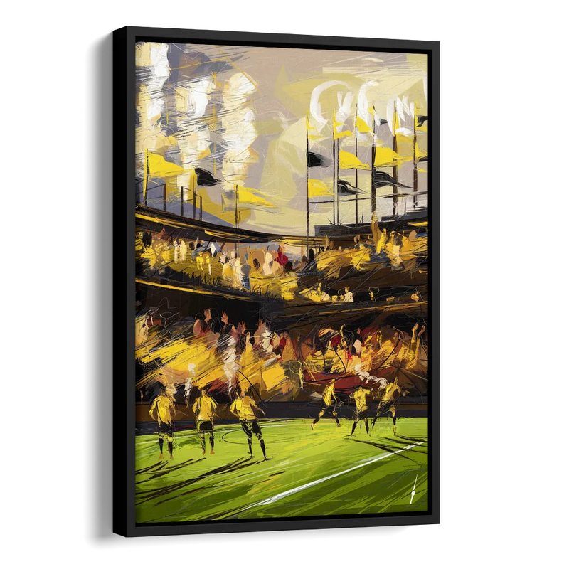 Columbus Crew Soccer Spirit Side - Black Canvas Wall Art