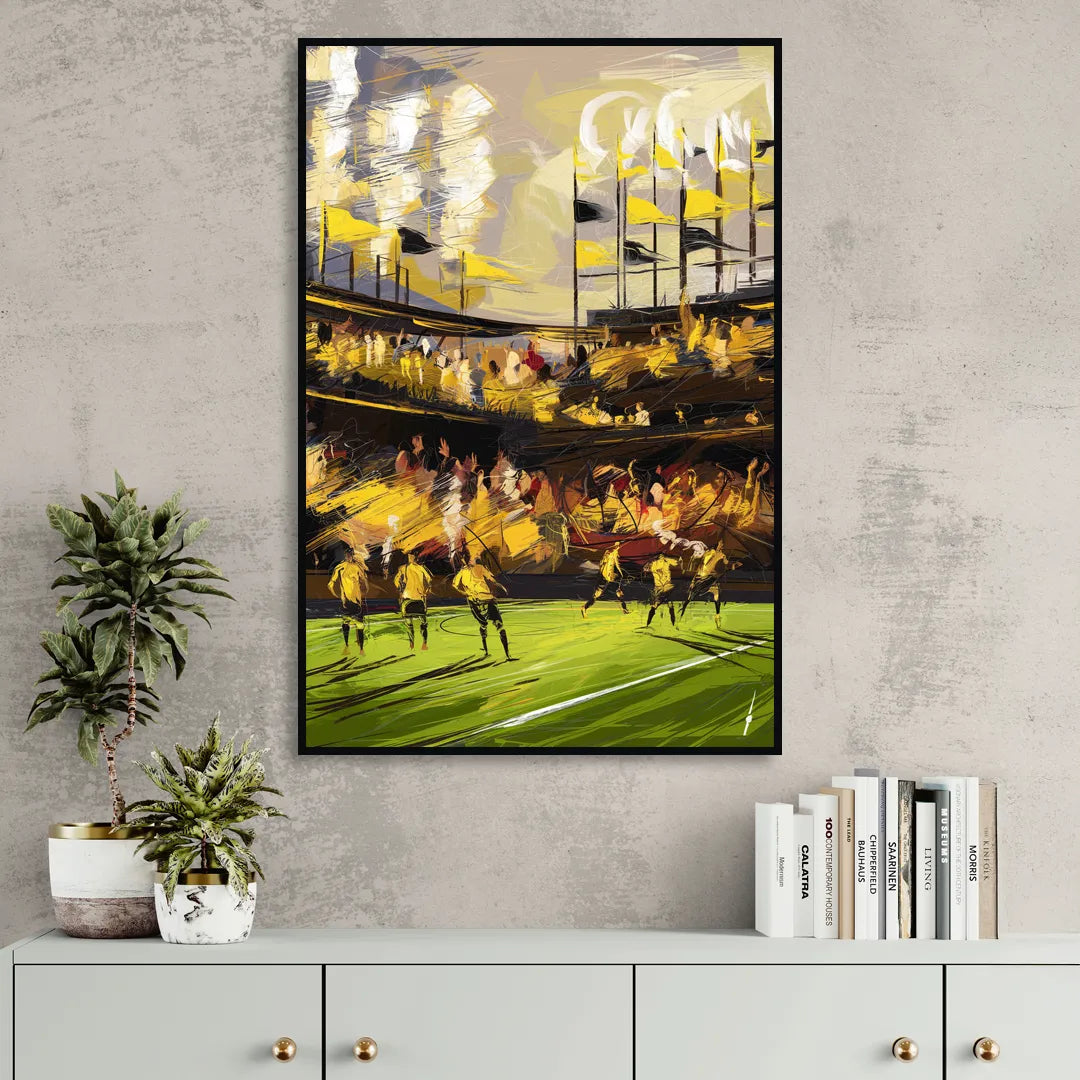 Columbus Crew Soccer Spirit Sitting Room - Black Canvas Wall Art