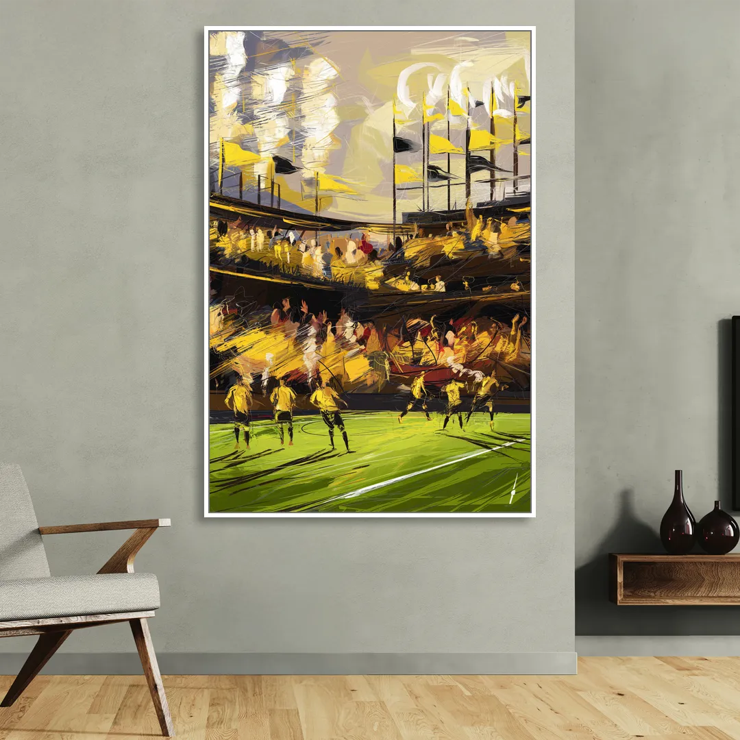 Columbus Crew Soccer Spirit Living Room - White Canvas Wall Art