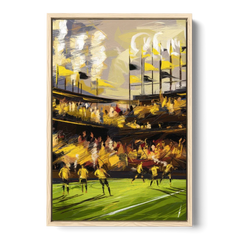 Columbus Crew Soccer Spirit - Oak Framed Canvas Wall Art - Front