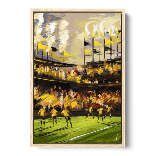 Columbus Crew Soccer Spirit - Oak Framed Canvas Wall Art - Front