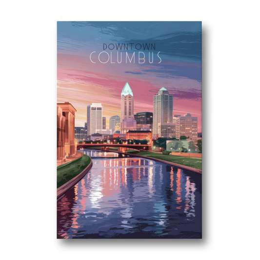 Columbus Downtown Panorama - Canvas Wall Art - Front