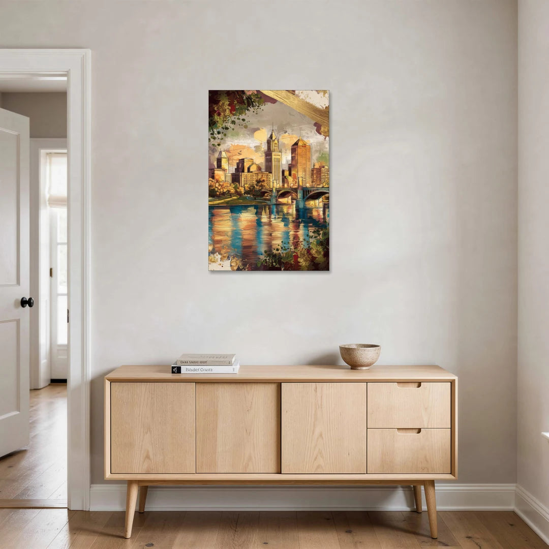 Columbus Historic Landmarks - Canvas Wall Art - Coffee Table - 24x36