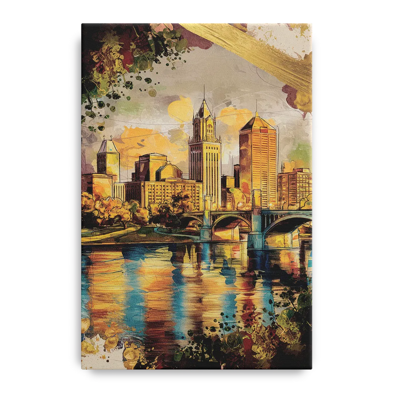 Columbus Historic Landmarks Front - Canvas Wall Art