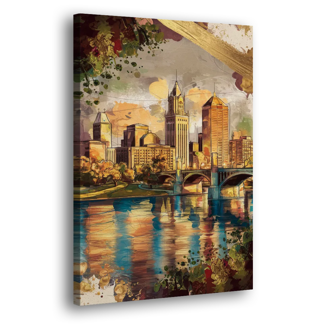 Columbus Historic Landmarks Side - Canvas Wall Art