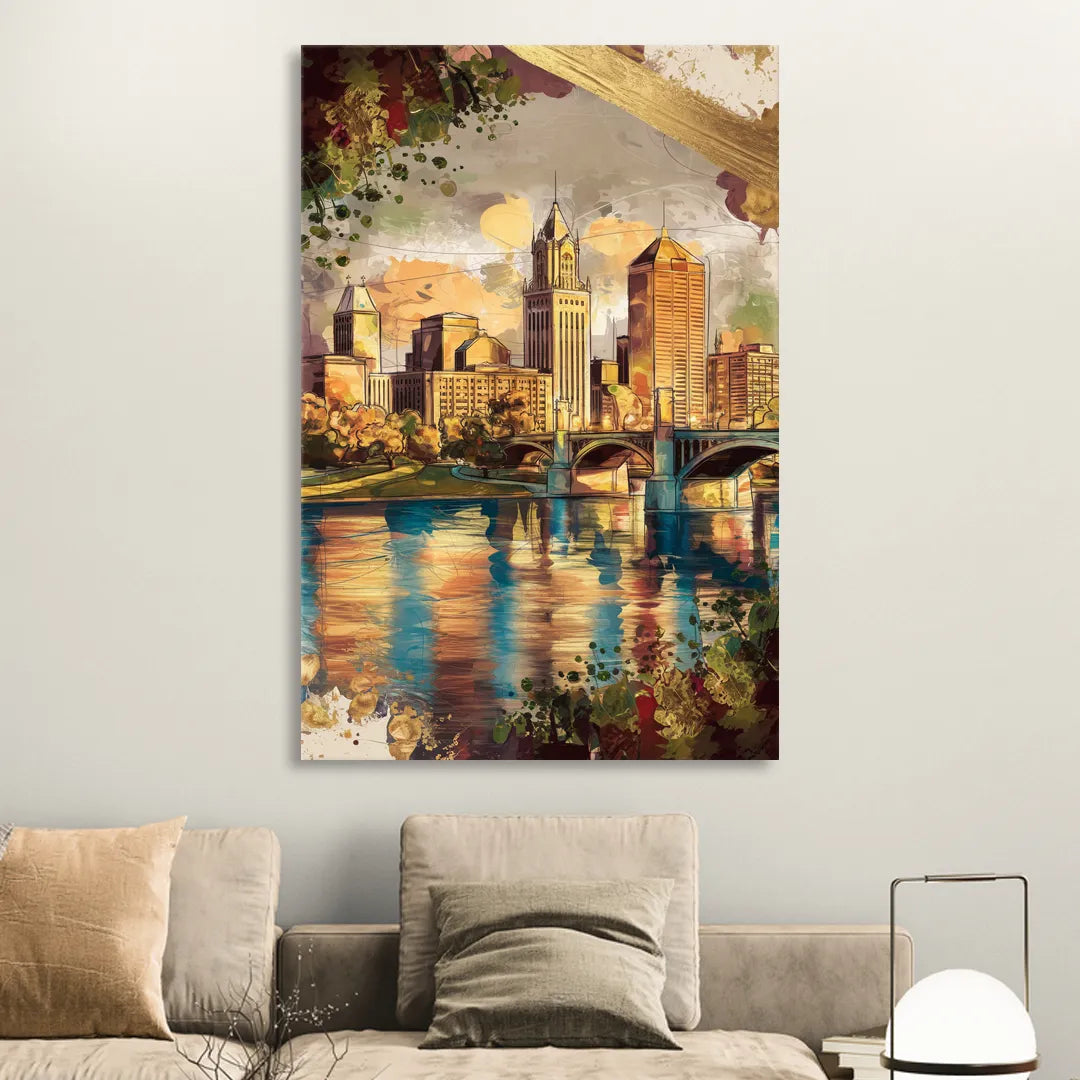 Columbus Historic Landmarks Sitting Room - Canvas Wall Art